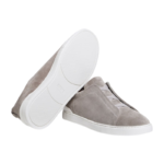 ‘Zegna Grey Mélange Suede Triple Stitch™ Sneakers - Image 2