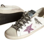 Golden Goose Super-Star with glitter and gold heels tap(Women's) - Image 3