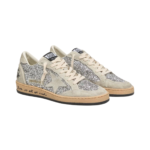 Golden Goose Ball Star in silver glitter with ice-gray suede inserts(women) - Image 2