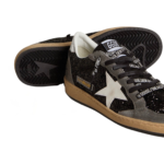 Golden Goose Ball Star in glitter with leather star and metallic leather heel tab(Women's) - Image 4