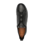 ‘Zegna Triple Stitch Sneakers Black - Image 4