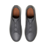 Zegna DARK GREY TRIPLE STITCH™ SECONDSKIN SNEAKERS - Image 3