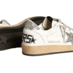 Golden Goose Ball Star in nappa with white star and glitter heel tab(Women's) - Image 4