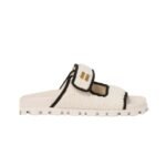Miu Miu - Crochet Knit Ivory / Black Sandals
