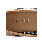Chanel Beige/Black Knit Fabric and Mesh CC Ballet - Image 2