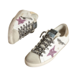 Golden Goose Super-Star with glitter and gold heels tap(Women's) - Image 2