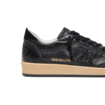 Golden Goose Ball Star in black nappa with black glitter star and suede heel tab(women) - Image 4