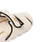 Miu Miu - Crochet Knit Ivory / Black Sandals - Image 3