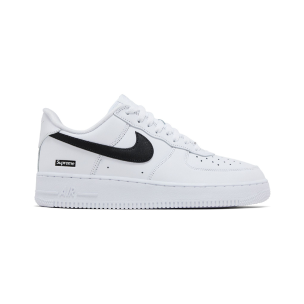 supreme x air force 1 low box logo white black
