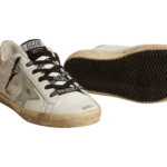 Golden Goose white leather Super-Star with glittery heel tab(Women's) - Image 4