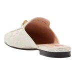 Gucci Grey/Silver Canvas Princetown Mules - Image 3