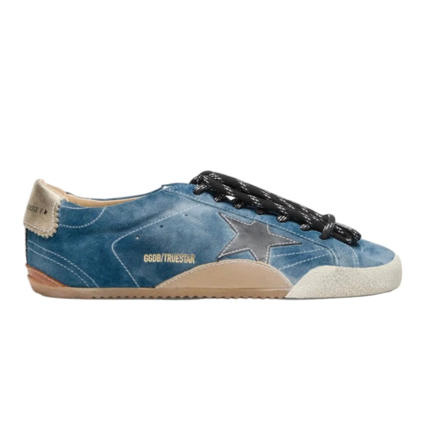 Golden Goose True-Star in teal suede with black star and cream heel tab(Women's)