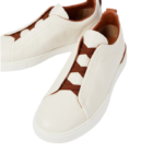 Zegna Triple Stitch leather sneakers WHITE TRIPLE STITCH - Image 4