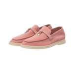 Loro Piana Summer Walk Pink Suede Slippers - Image 2