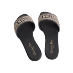 Dway Slide Deep Blue Embroidered Cotton - Image 5
