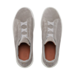 ‘Zegna Grey Mélange Suede Triple Stitch™ Sneakers - Image 3