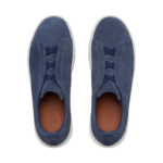Zegna Grey Mélange Suede Triple Stitch™ Sneakers - Image 3