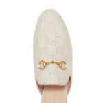 Gucci Grey/Silver Canvas Princetown Mules - Image 4