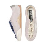 Golden Goos True-Star in pastel pink suede with silver star and heel tab(Women's) - Image 6