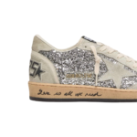 Golden Goose Ball Star in silver glitter with ice-gray suede inserts(women) - Image 3