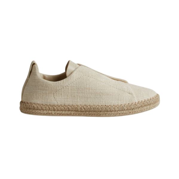 Zegna Triple Stitch™ Espadrilles - Off White Linen Blend and Leather