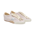 Golden Goos True-Star in pastel pink suede with silver star and heel tab(Women's) - Image 4