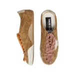 Golden Goose True-Star in tobacco-colored suede with white star and platinum heel tab(Women's) - Image 7