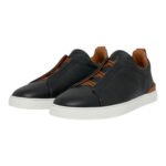 BLACK DEERSKIN TRIPLE STITCH™ SNEAKERS Black - Image 3