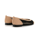 Chanel Beige/Black Knit Fabric and Mesh CC Ballet - Image 3
