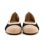 Chanel Beige/Black Knit Fabric and Mesh CC Ballet - Image 5