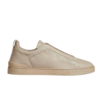 ZEGNA BEIGE DEERSKIN TRIPLE STITCH™ SNEAKERS