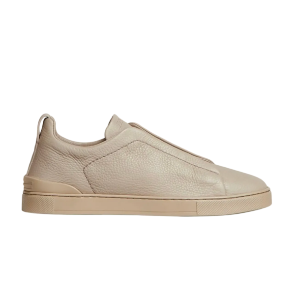 ZEGNA BEIGE DEERSKIN TRIPLE STITCH™ SNEAKERS