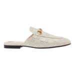Gucci Grey/Silver Canvas Princetown Mules