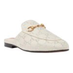 Gucci Grey/Silver Canvas Princetown Mules - Image 2