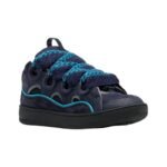 Lanvin ‘Curb’ suede and leather Sneakers in Navy - Image 3