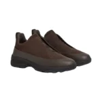 Zegna – Triple Stitch Monte Grained Calf Leather Brown Slip On Sneakers - Image 2