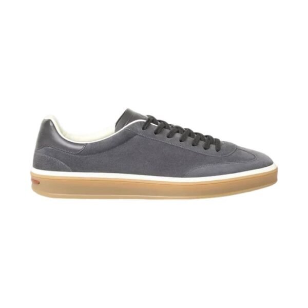 Loro Piana Tennis Walk Sneaker Suede Calf Split Obsidian Grey